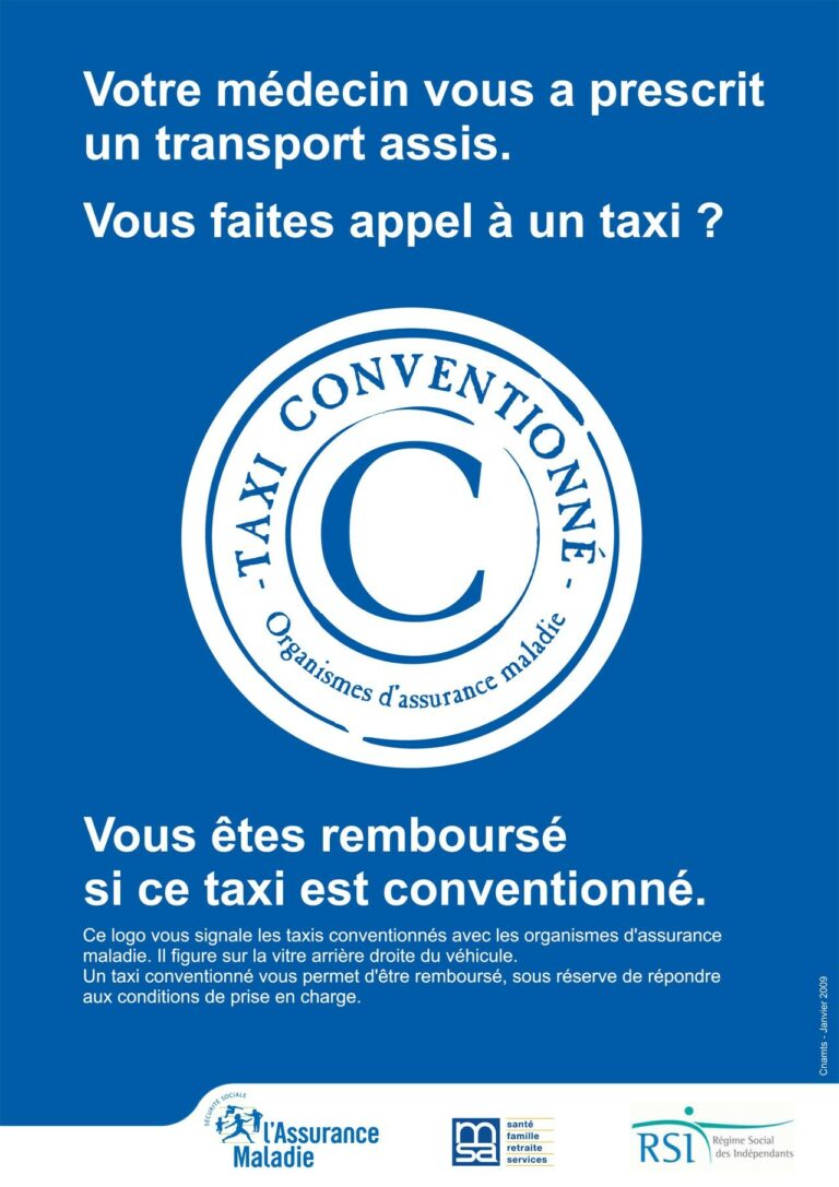 logo taxi conventionne avec les organismes de l'assurance maladie